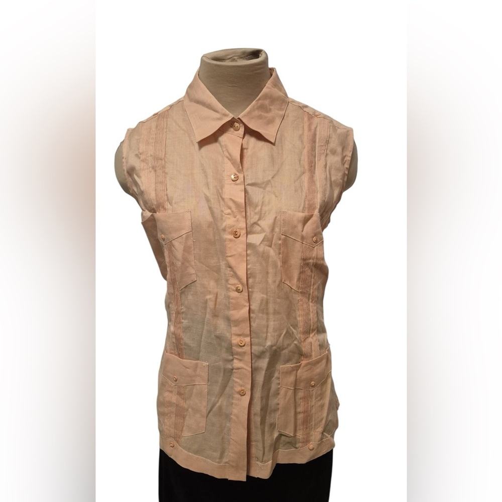 Vintage Woman’s Peach Linen Shirt